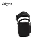 Black Platform Women Sandals Summer 2021 Female Shoes Woman Block Heel Fashion Buckle Causal Sandals Cheap High