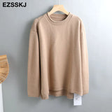 Winter splitside oversize thick Sweater pullovers Women 2021 loose cashmere turtleneck big size Sweater Pullover