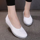 Flat Shoes Low Heels White Women Shoes For Nurse Working Cute Wedge Casual Breathable Footwear Femme Sandalias