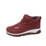 Breakj Boots Women's Plus Size Winter New Canvas And Velvet Thick Warm Large Size Women's Boots Cotton