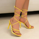 Breakj Thin-Heeled Winding With Sandals Summer New Women's Shoes Station Sexy High-Heeled