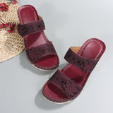 Breakj 2025 Summer New Retro Leisure Flowers High Heel Women's Shoes And