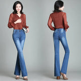 Pants Jeans Women 2019 Spring Slim Wide Leg Ladies Denim Trousers Elastic High Waist Pantalon Jean Femme Woman