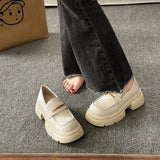 Love Shoes Women's 2024 New Spring British Style Small Black Leather Shoes With A Single