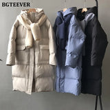 Thicken Warm Loose Hooded Women Parkas Long Sleeve Cotton Padded Women Down Coats Winter Ladies Down