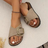 Breakj Summer Net Red New Fashion Wear Anti-Slip Cork Toeside Beach Women's Shoes Large