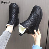 Winter New Cotton Shoes Women's Velvet Thickened Real Soft Leather Waterproof Non-slip Warm Large Cotton Snow