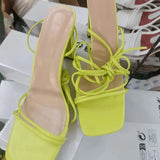 Sandals Women's 2024 Summer New Straps With Sexy Square Heels, Size 43