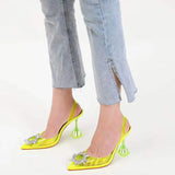 transparent sandals women summer 2021 new rhinestone sexy Baotou jelly banquet high heels Large