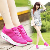 Breakj 2023 New Flying Mesh Breathable Sports Casual Shoes Korean Version Of Thick-Soled Rocking Shoes Women's Air Cushion