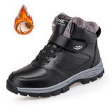 o'clock Winter Couple Casual Boots Stylish Leather High-top Sneaker For Men Outdoor Quality Warm Plush Lined Female