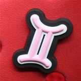 Sale 12 Constellation Symbols PVC Shoe Charms Cute Scorpio Leo Virgo Shoe Buckle Decoration Jibz fit Croc Kids X-mas