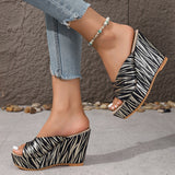 Breakj Female 2024 Summer New Large Size Ethnic Wind Fabric Platform Women With Wedge Sandals