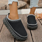 Breakj Thick Bottom Slippers Women In The Autumn And Winter Of 2025 New With Velvet Thicken And Warm Cotton Slippers