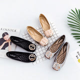 Women Fashion Flats Shoes Gold Square Toe PU Leather Shoes Ballet Flats Women Golden Ballerinas Shoes Girls