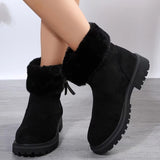 Breakj Size Snow Boots Female Autumn Winter New Add Velvet Thick Short Tube British Wind Martin Boots Wear Cotton
