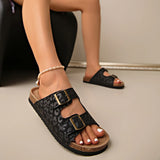 Breakj Women's Shoes New 2025 Explosion Fashion Temperament Leopard-Print Metal Buckle Tide To The Ring A Word Of Cool