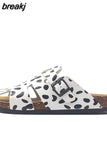 2023 New Summer Buckle Cork Slipper Casual Women Mixed Color Beach Outside Non-slip Closed Toe Cut-outs Slides