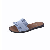 Spring And Summer New Women's Shoes Slippers Lotus Leaf Edge Leisure Beach Women's Sandals Flat-Soled