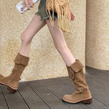 English Boot Girls Fall 2023 Western Cowboy Style Knight Boots Merad Pile Boot