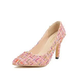 Ladies Pontied Toe Slip on High Heels Pumps Women Elegant Fashion Hot Sale Classic Office Lady Shoes Woman Zapatos De