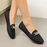 Breakj And Autumn New Bean Shoes Women's Version Of The Round Head Low Metal Chain Casual Mother Singles Women For A Long