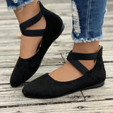 Breakj Summer New Shallow Mouth Tight Strap Round Head Women's Shoes Flat Floor Dance Mother Single Shoe