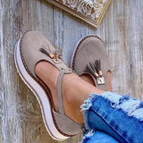 Bow Spring Summer Shoes Women Hemp High Heel Platform Outdoor Leisure Buckle Slippers Beach Sandals Ladies Sexy T-Strap