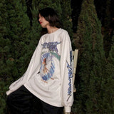 Handsome Student BF Style Sweatshirt Female Trend New Loose Korean Autumn Thin Section Long-sleeved Mid-length