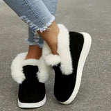 2023 Autumn And Winter New Pure Color Suede Cotton Shoes Leisure Snow Shoes Low-Top Velvet Women's Cotton