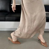 Breakj The Summer Of 2025, The New Bow In The Fine Heel Muller Shoes Half Slippers Women's Large-Size High-Heeled Single-Shoe Sand