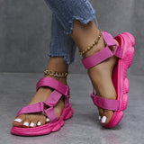 Thick-Soled Sandals Women's 2024 Summer Velcro Rainbow Shoes Women's Heels Beach