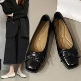 Flat Shoes Women Ballerinas Square Toe Slip on Ballet Flats Lazy Loafers Moccasins Ladies Casual Comfort Shoes