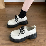 Head Small Leather Shoes Female College Wind Jk Uniform Shoes A Word Button Soft Sister Mary Jane Single Shoes Black