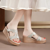 Heels For Women Wearing Slippers, Thick Soles, Water Drill Sandals, Summer Flat Soles, Roman Shoes, Small People, Heightened