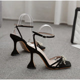 Sandals Women Gladiator Shoes Summer Party Dress Shoes String Bead High Heels Ladies Sandals Buckle Ankle Strap Pumps