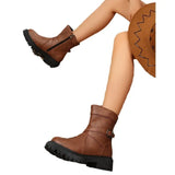 2025 Autumn And Winter New Large-Size Martin Boots Coarse And Fashion Martin Boots Thick Bottom Boots Round Head
