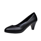Breakj New White-Collar Low-Heeled Work Shoes Fashion Leather Coarse OL Single Shoes Vietnamese Side Trade Dress Women's