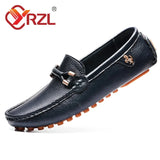 Men Leather Shoes Slip on Driving Flats Men Casual Shoes Mens White Moccasins Soft Sole Lazy Shoes Big Size