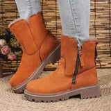 Breakj Boots Autumn And Winter New Large Size Side Zip Hair Anti-Slip Waterproof Plus Thick Low-Tight Cotton