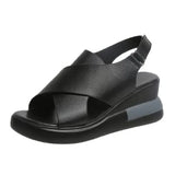 Thick-soled Fish Mouth Sandals Ladies 2022 New Black Openwork Casual Korean Breathable Joker Open Toe Sandals Womens