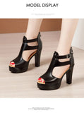 Open Head Thick Bottom 10cm Block Heel Platform Shoes Summer 2022 Small Plus Size 32-43 High Heels Gladiator Sandals