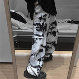 Elastic Waistband Loose Harem Embroidery Tie Dye Contrast Jogger Pant Women Man Streetwear Korean Harajuku Punk Hip
