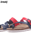 2023 New Women Summer Cork Slippers Casual Slip on Beach Outside Slides Flip Flops