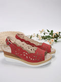 Breakj New Sandal Large Size Hemp Rope Bow Wedge Casual Sandal Women's