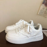 White Shoes Children 2024 Autumn New Campus Style Shoes Flat Soles Shoes Leisure Sports Shoes Lightweight Student