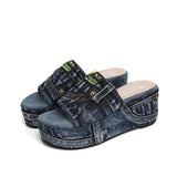 Breakj Slippers Women In Spring And Summer Wear New Trendy Shoes Fashion Thick-Soled Sandals One-Word Drag Cowboy Letter Cool