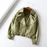 New Women Faux Leather Jacket Batwing Sleeve Coat Retro Short Zipper Motor PU Red Jacket Autumn Street Leather