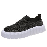 2022 Spring New Women Platform Shoes Rhinestone Thick Bottom Sneakers Women Vulcanized Shoes Fashion Sneakers Large