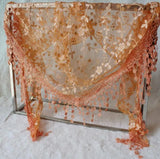 Female Wraps Women Lace Triangle Scarf Silk Flower Girls Tassel Casual Shawls and Scarves 18